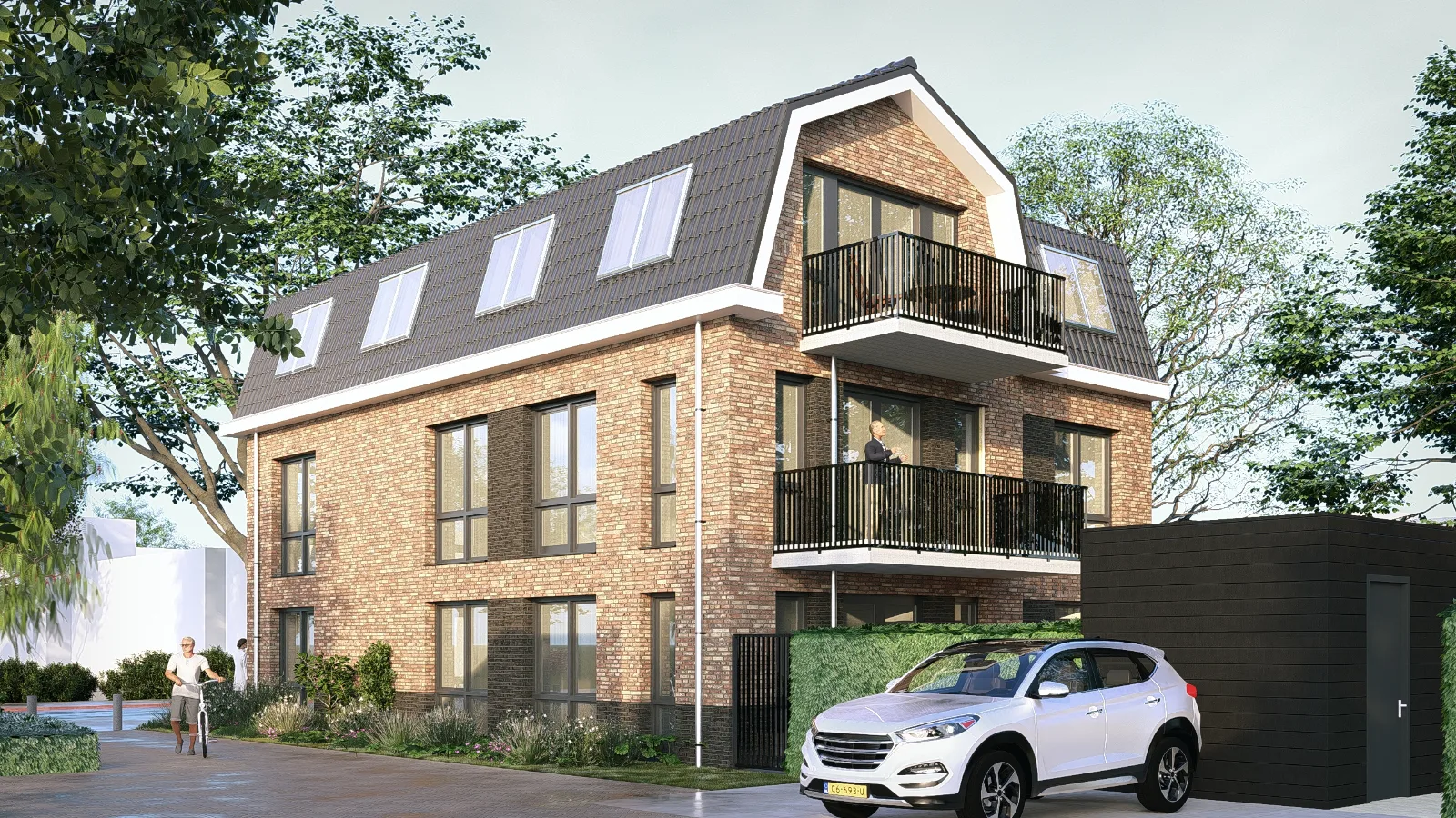 De locatie aan de Leenderweg 18, gezien vanaf de Hofstraat