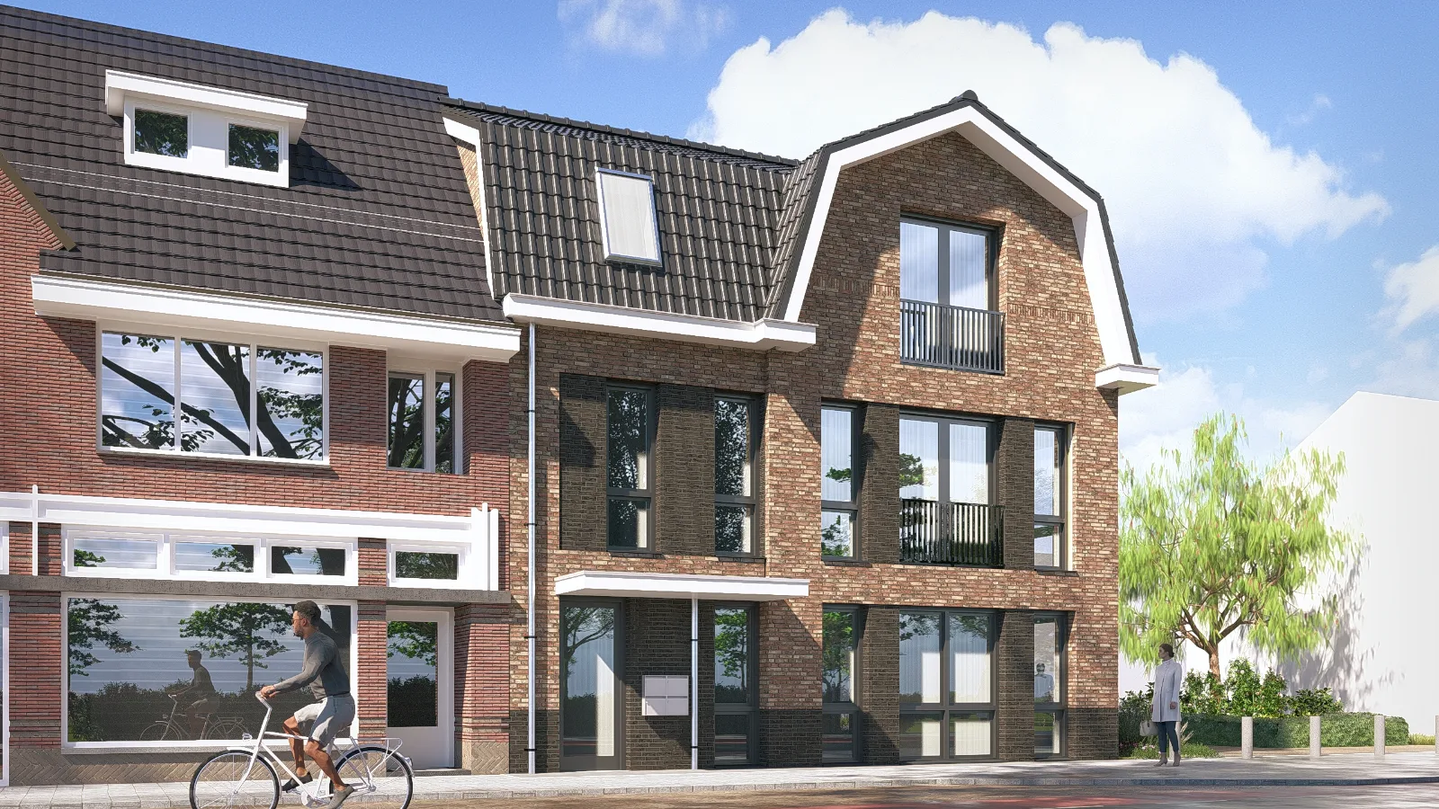 Zijaanzicht van de locatie aan de Leenderweg 18