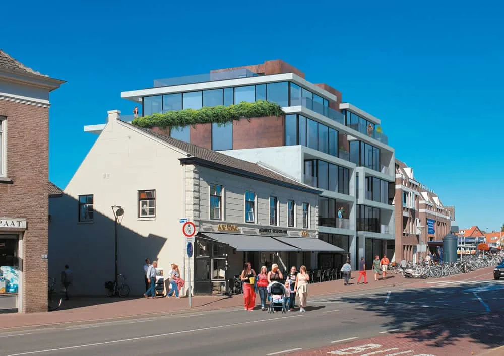 Zijkant van het pand aan de Markt 58-62 in Valkenswaard